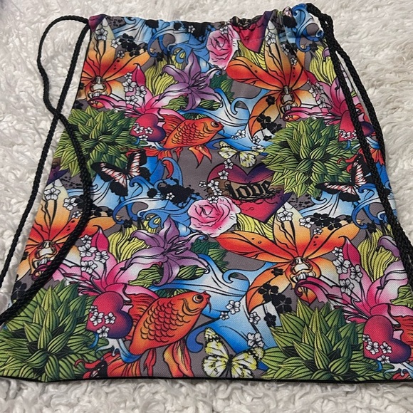 Tropical Print Draw String Backpack with String Straps NWOT PURSE-SALE was $15 - Picture 1 of 9